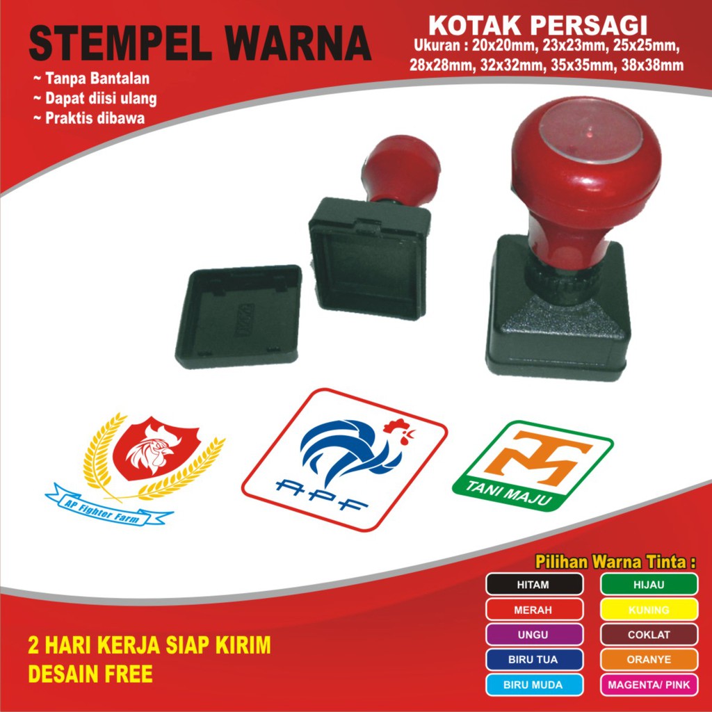 

Stempel WARNA / FLASH KOTAK PERSAGI