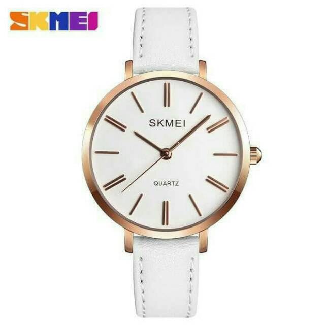 Jam Tangan | Jam Tangan Wanita | Jam Tangan Cewek Murah SKMEI Original Tali Kulit 1397 Anti Air Puti