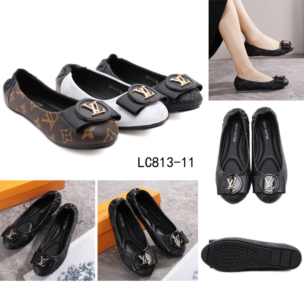 Louis Vuitton LV Logo Bow Flat Shoes in Monogram #LC813-11