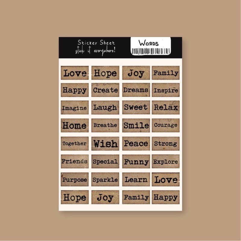 

Words Sticker Sheet
