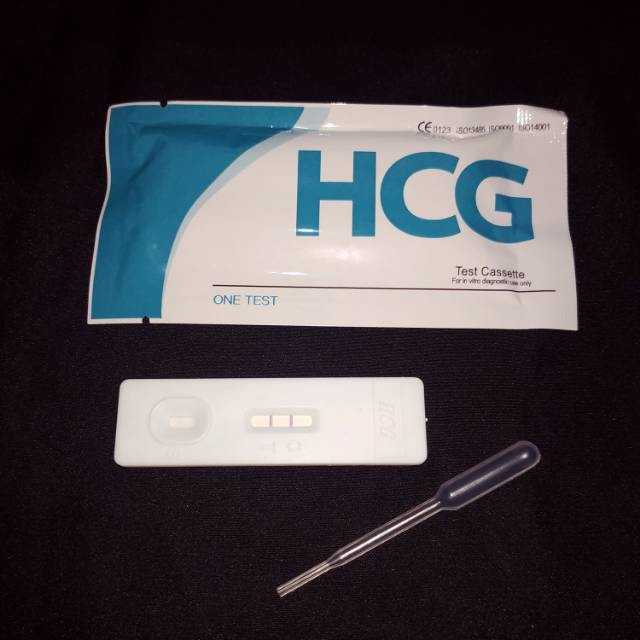 [Biru] 1 Set HCG tetes GP Care Alat Tes Kehamilan Testpack Tespek Cassette Type