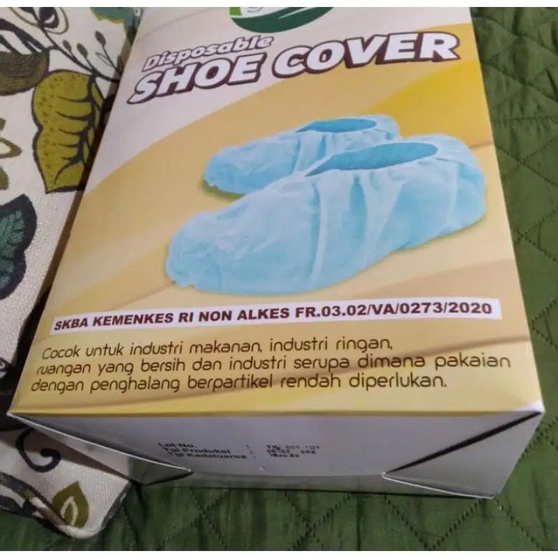 100pcs Izin Menkes Shoe Shoes Cover Penutup Pelindung Sepatu Hijau Non Woven Spunbond Medis Sekali Pakai