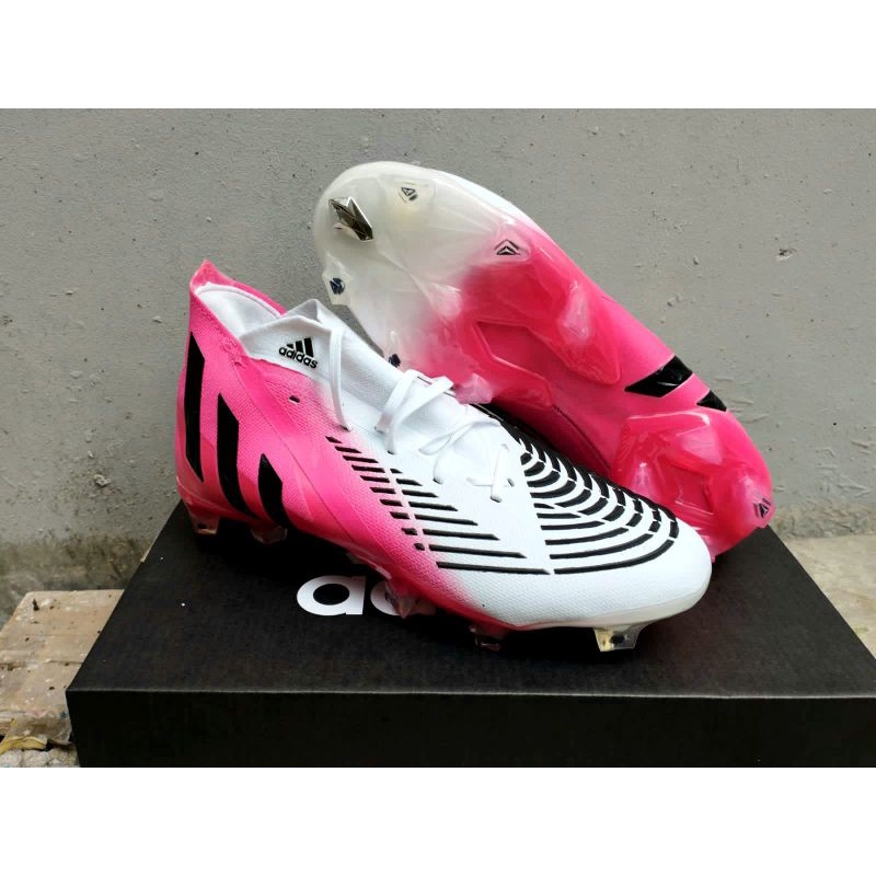 Sepatu Bola Adidas Predator Edge.2 White Pink Pack FG