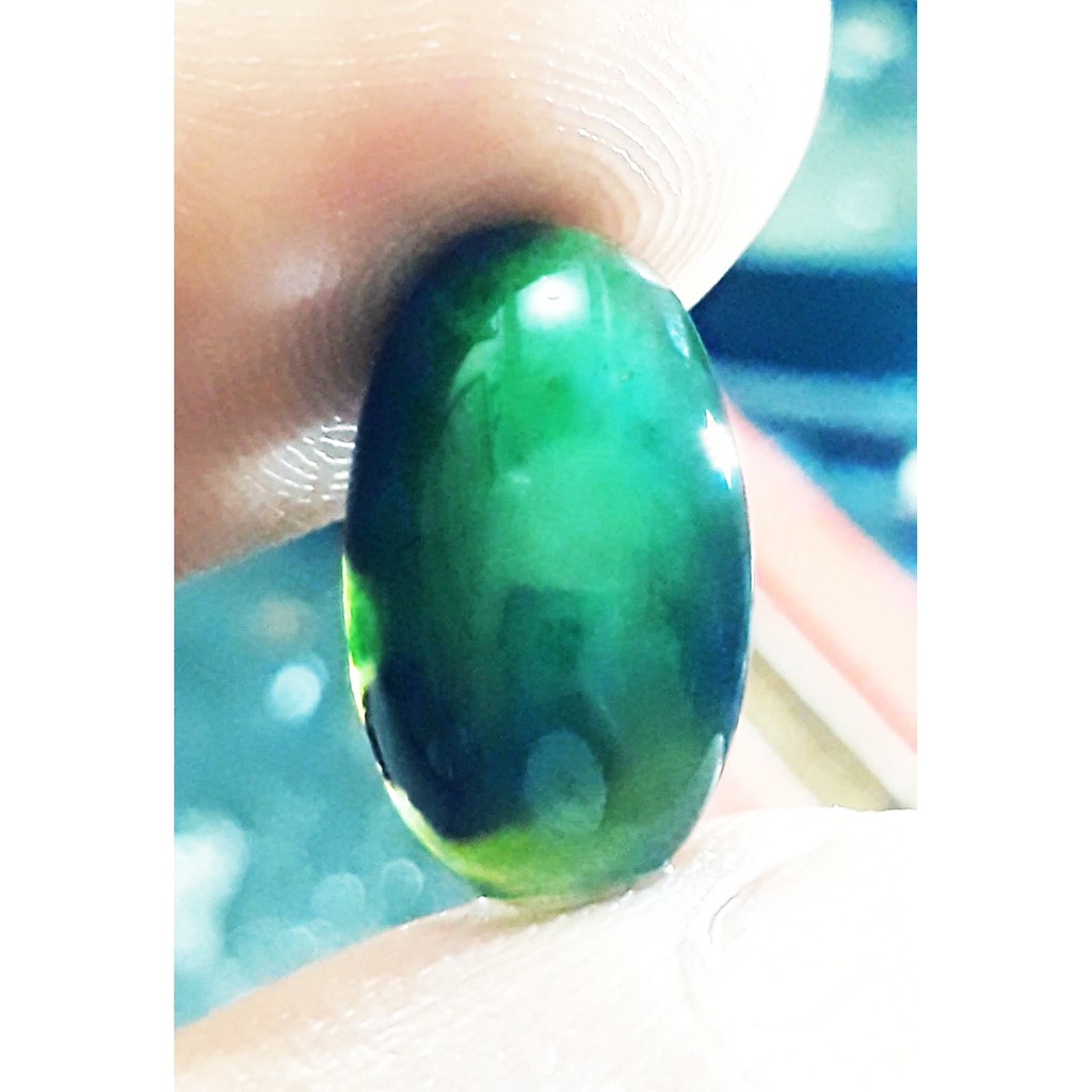 BACAN DOKO batu akik natural bacan coklat doko majiko totol kristal giwang size 17mm