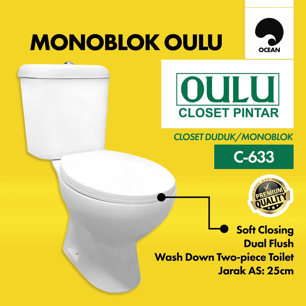 LINK KHUSUS ARMADA TOKO CLOSET DUDUK / KLOSET DUDUK OULU ORIGINAL / WC DUDUK TOILET MONOBLOCK | C-633