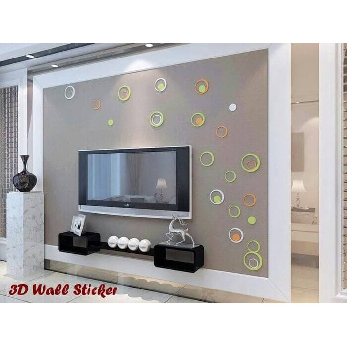 3D Wall Stiker Art Bahan Kayu 1 set = 5 pcs