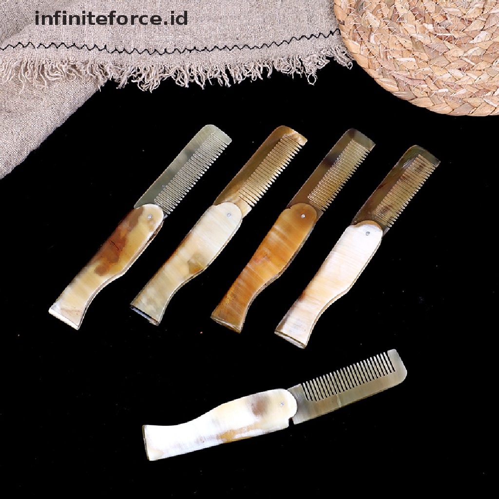 (Infiniteforce.Id) Sisir Lipat Bahan Tanduk Lembu Untuk Menata Rambut / Jenggot