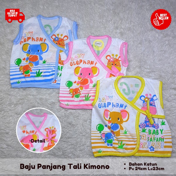 Baju Bayi Baru Lahir Newborn Tali / Tali Kimono Lengan Kutung Uk. NB