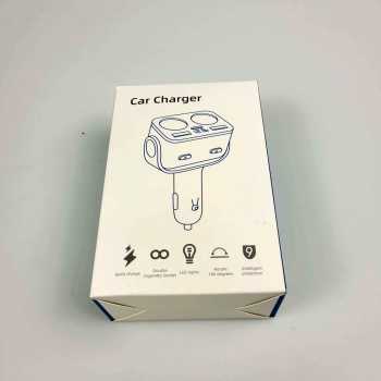 Car Charger 2 USB Port QC3 + 2 Cigarette Plug LCD Display / Car Charger Mobil Car Charger 2 Port Usb Car Charger / Colokan Casan Mobil Colokan Charger Mobil Fast Charging / Charger Led Display Charger Mobil Murah Aman Charger Car 2 USB Port 2 Lcd  Display