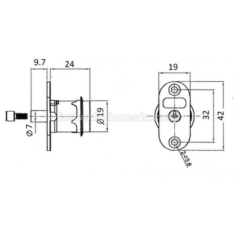 Kunci Laci Tekan Tusuk Pintu Etalase Kaca Geser Push Lock HUBEN HL 105