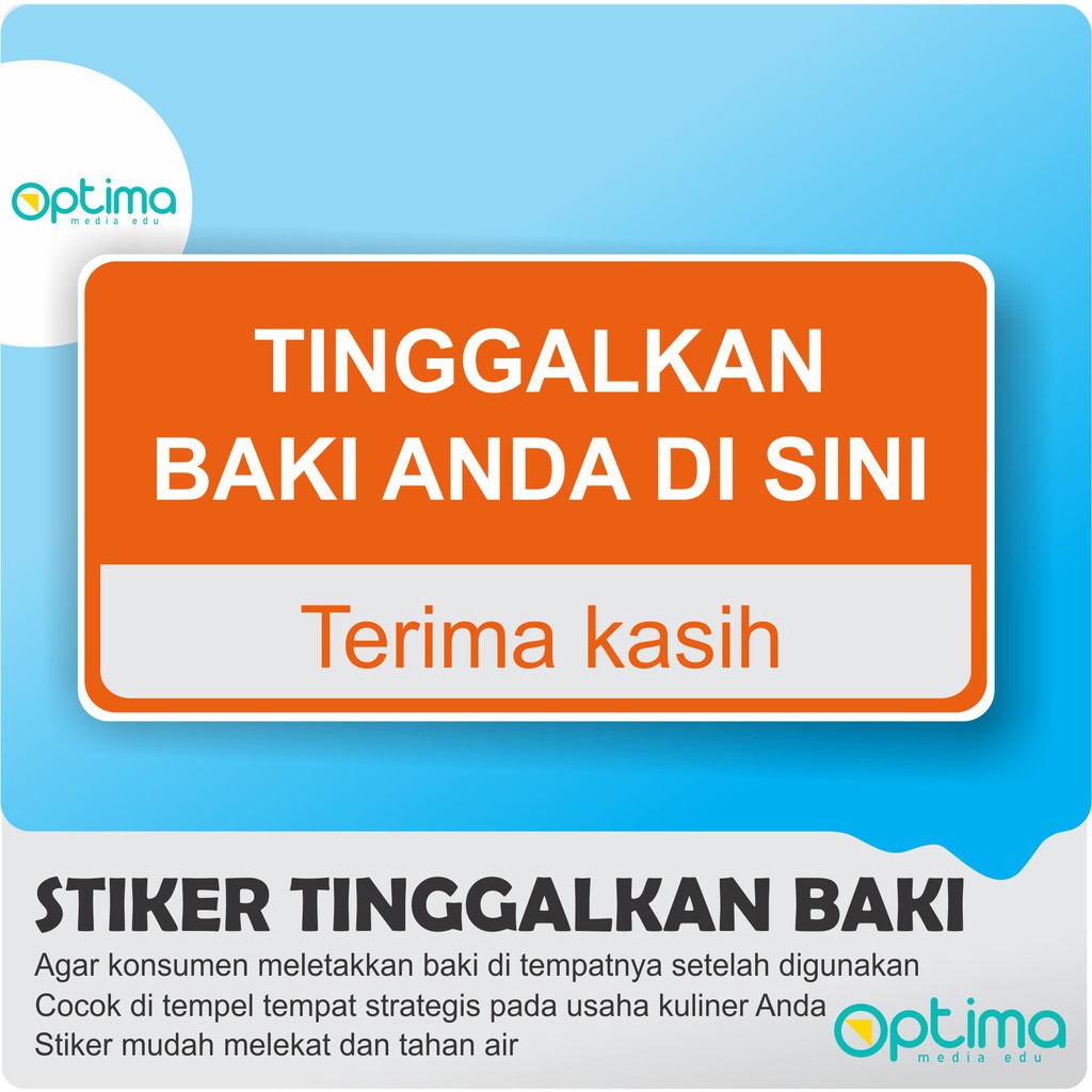 

STIKER TINGGALKAN BAKI DISINI - UNTUK USAHA KULINER
