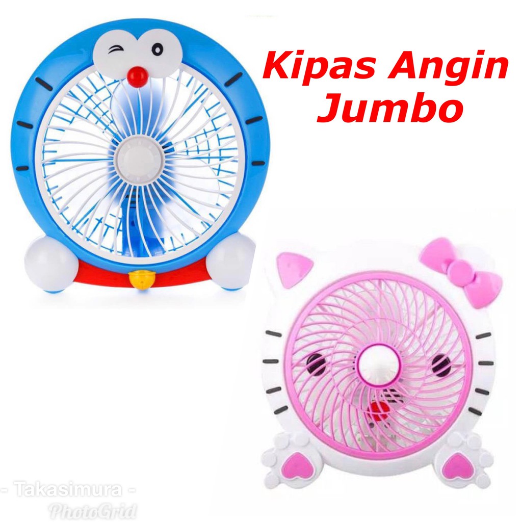 Kipas Angin Jumbo Original Karakter Hello Kitty Doraemon Lucu Cute