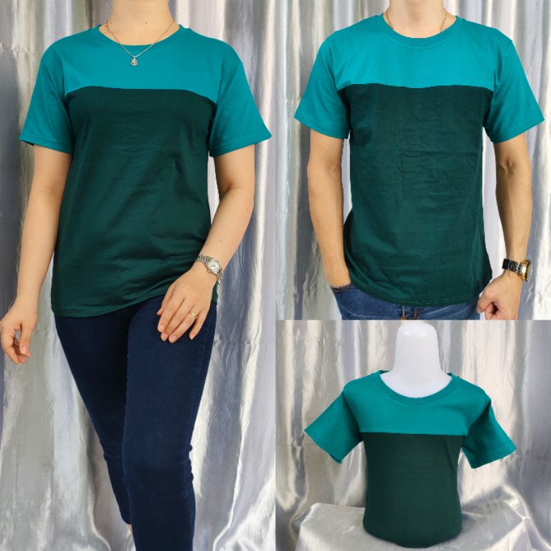 kaos reglan polos kombinasi TOSCA-HIJAUBOTOL uk 20 22 S M L XL XXL