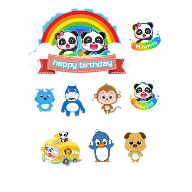 babybus topper cake birthday 1 set
