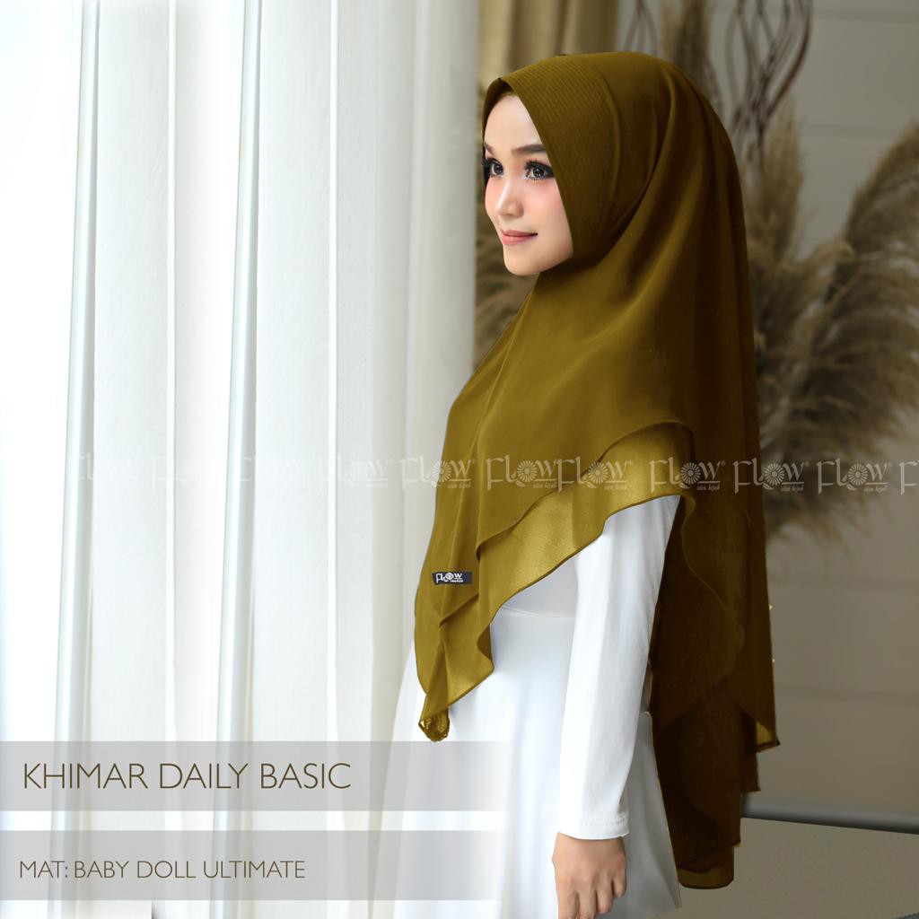 Jilbab Khimar Daily Basic Ori Flow-OLIVE