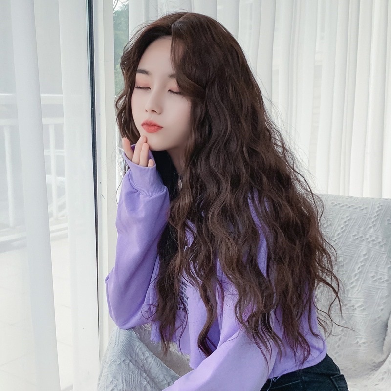 C8257 full wig korean mermaid wave tanpa poni 65 cm