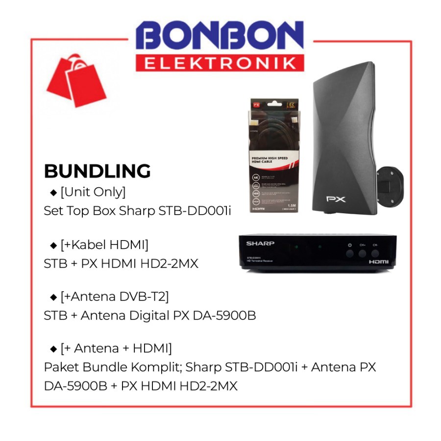 Bundling Sharp Set Top Box STB-DD001i + Antena Digital PX DA-5900B