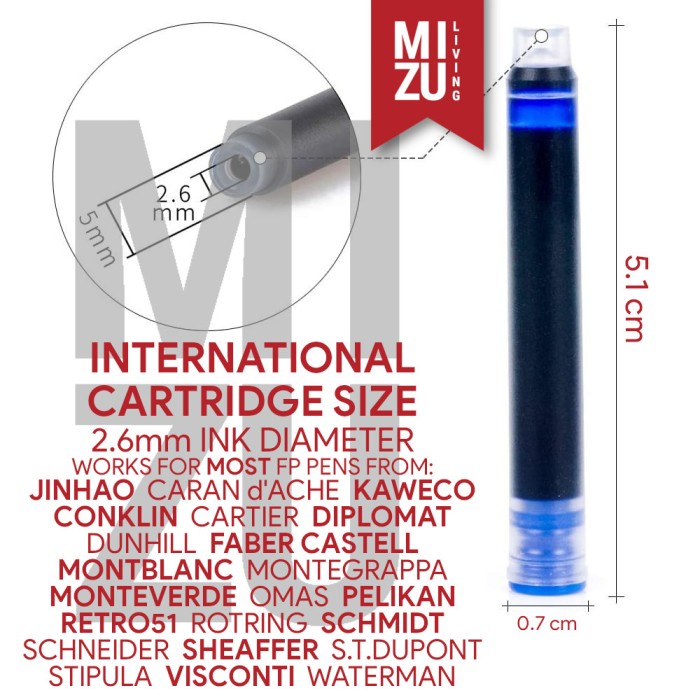 

Unik Jinhao 5Pcs Fountain Pen Ink Cartridges Isi Tinta Fountain Pen Aman Bergaransi