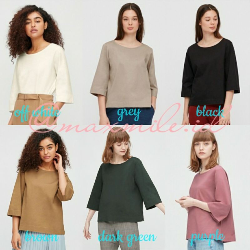 SALE T-Shirt Katun Mercerized Uniqlo Women