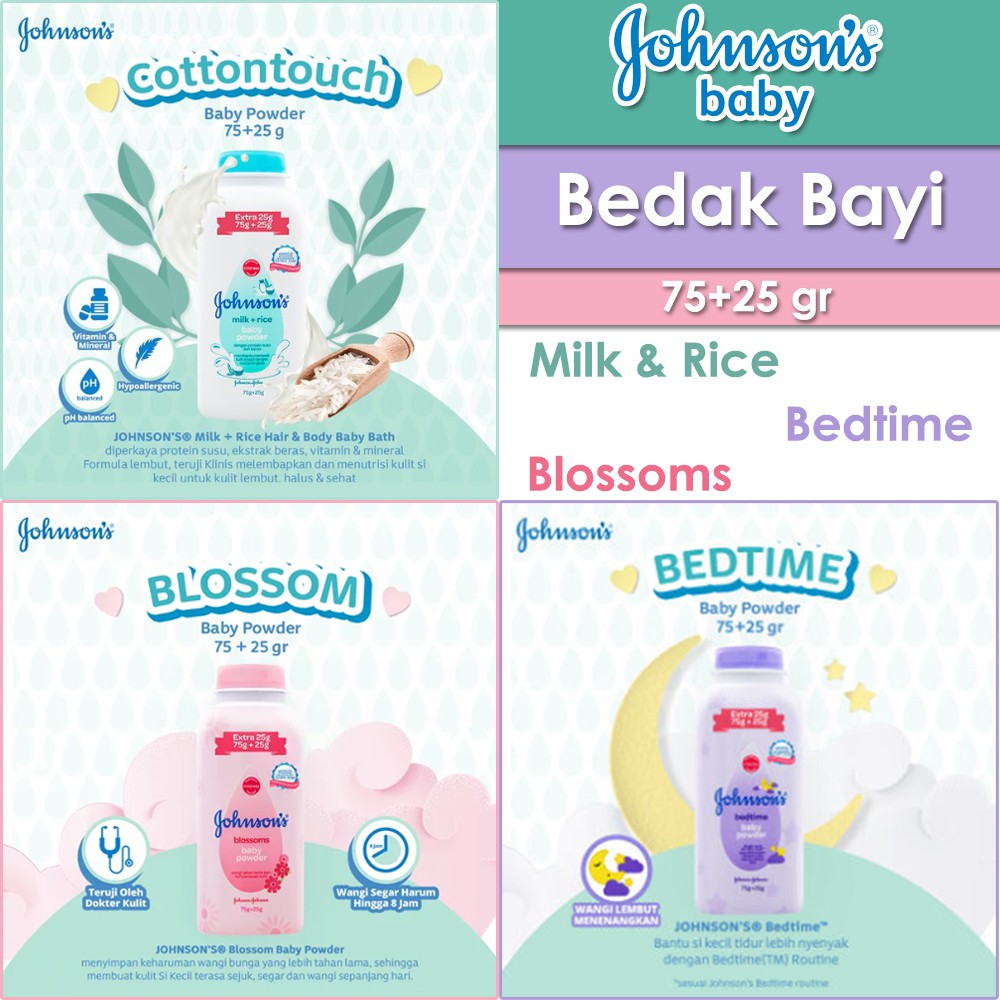 Johnson's Baby Powder 100gr / 75 +25 gr bedak Bayi Johnson Johnsons