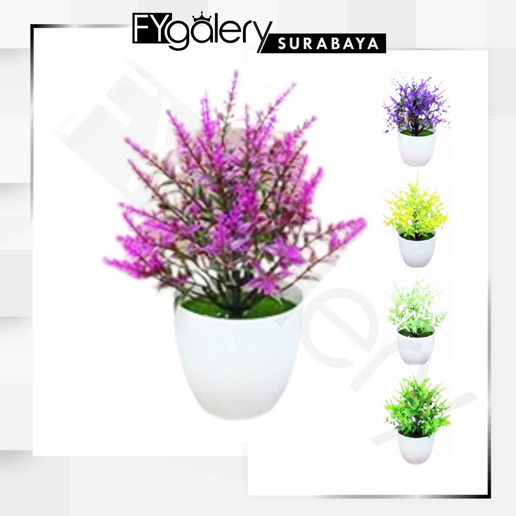 FYGALERYSURABAYA PT38 Pot Tanaman Hias Bunga Hias Plastik Ornamen Pot Bongsai Artificial Flower Decoration