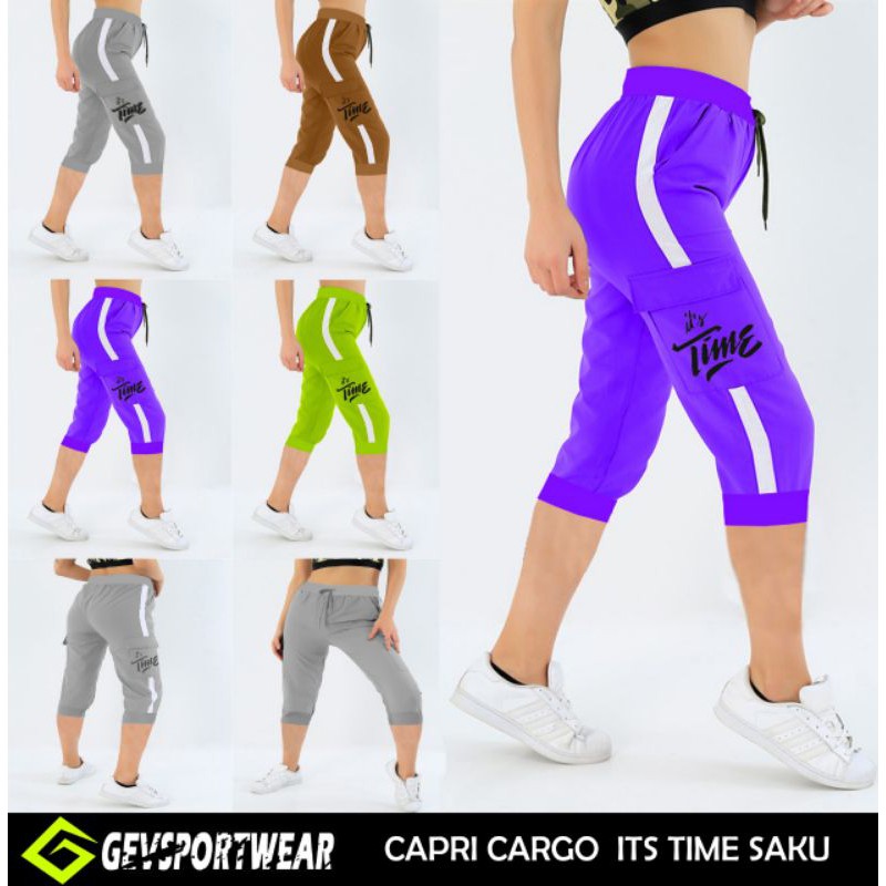 CELANA OLAHRAGA GEVSPORTWEAR CAPRI CARGO SAKU