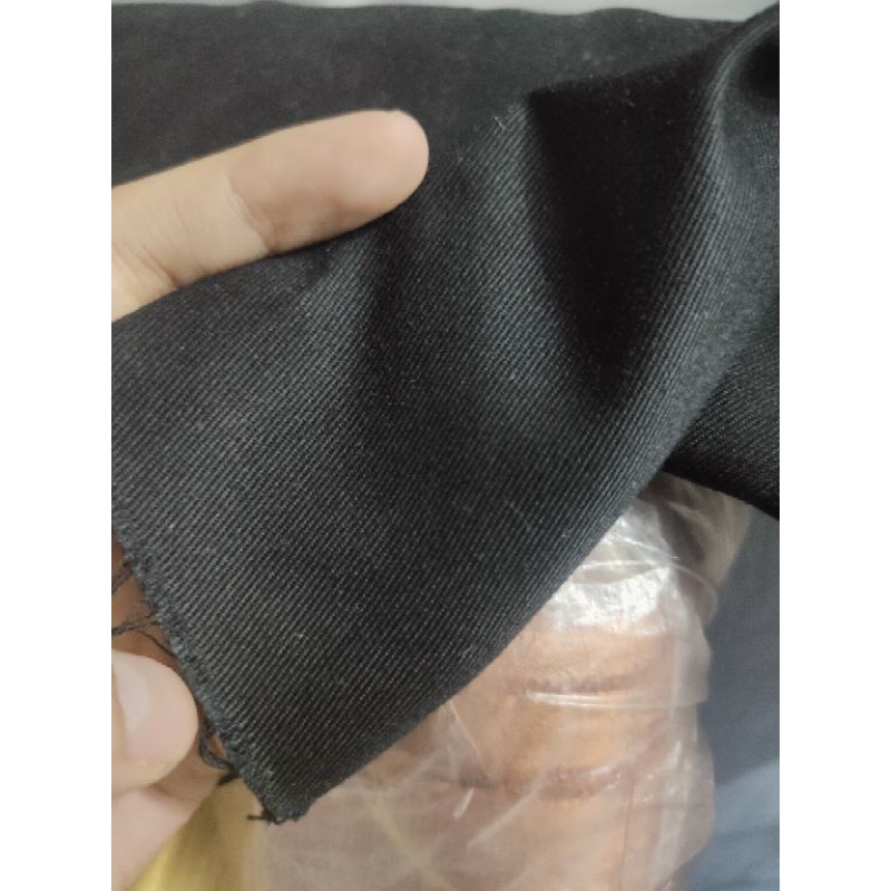 bahan kain japan drill hitam tebal TR yard gulungan celana kemeja jaket premium