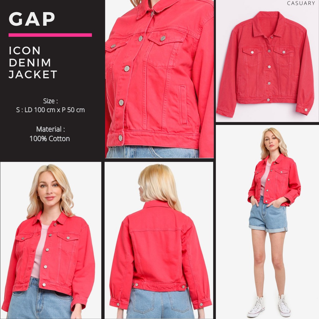GAP Icon Denim Jacket - Red