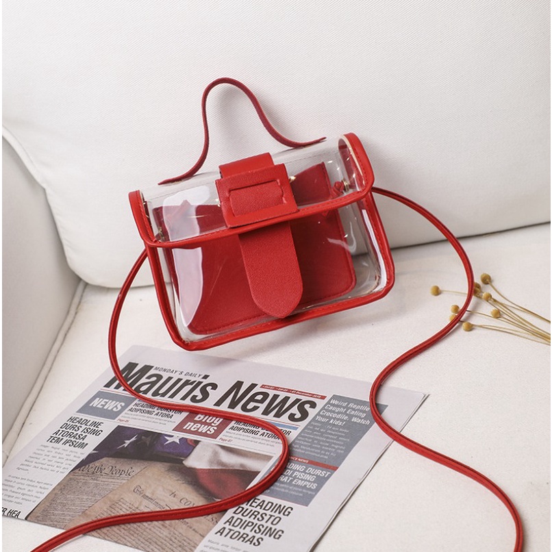 KINA Tas Selempang Mika Simple Transparant Polos Slingbag Wanita Remaja Cute Korean Style By Chikoisme NR