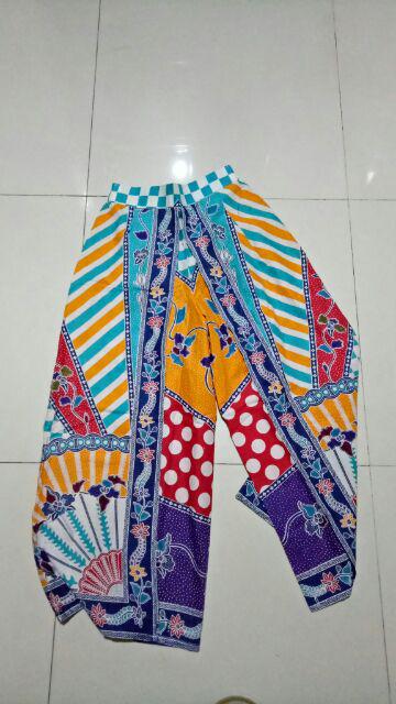 Kulot Layer Sinaran Batik Warna Tumpuk Celana Cullotes Pants Panjang Ethnic Bawahan Panjang
