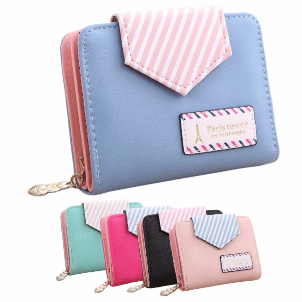 Dompet Wanita Kecil Resleting Dompet Llipat Wanita Pendek  Dompet Wanita Lucu Lipat Dompet Korea Fas