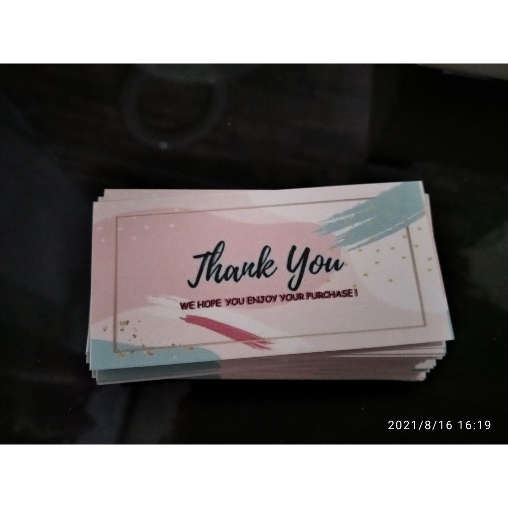 kartu ucapan terima kasih online shop custom / thank you card online shop