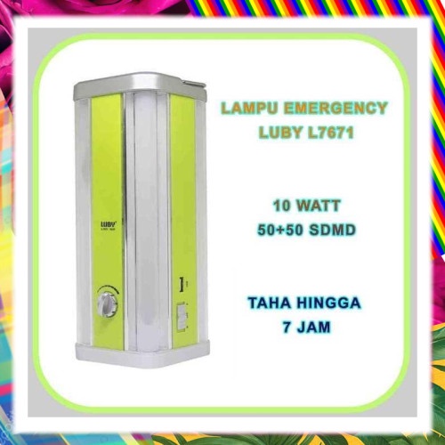 Lampu Emergency Luby L-7671 Super Terang 4 Sisi 10W 50 + 50 SMDBerkualitas