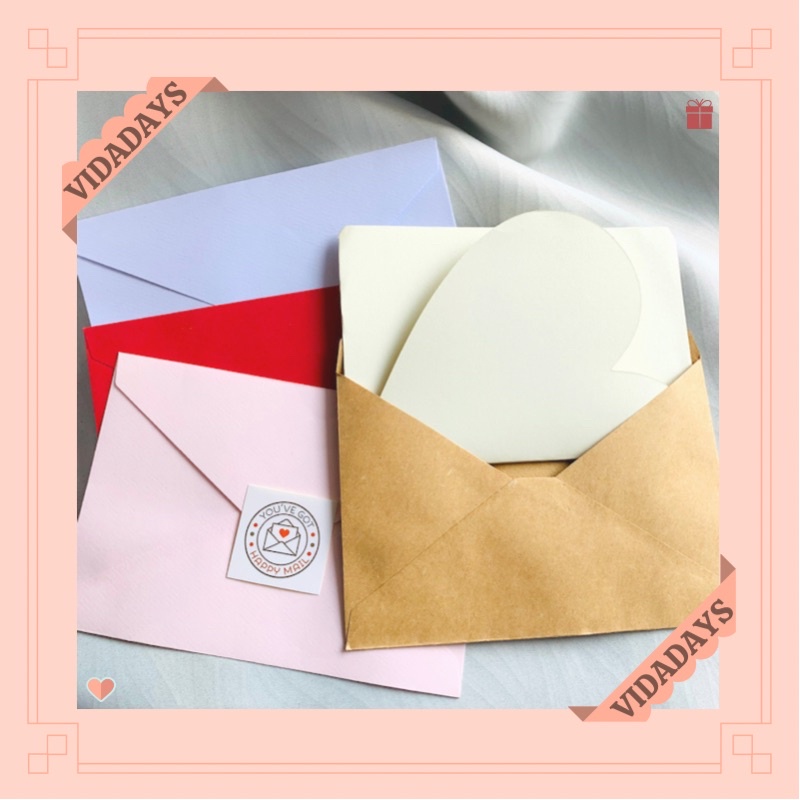 

VIDADAYS Tambahan Amplop Kartu Ucapan A5 A6/ Greeting Cards Envelope/ Amplop Surat Warna Warni Vintage