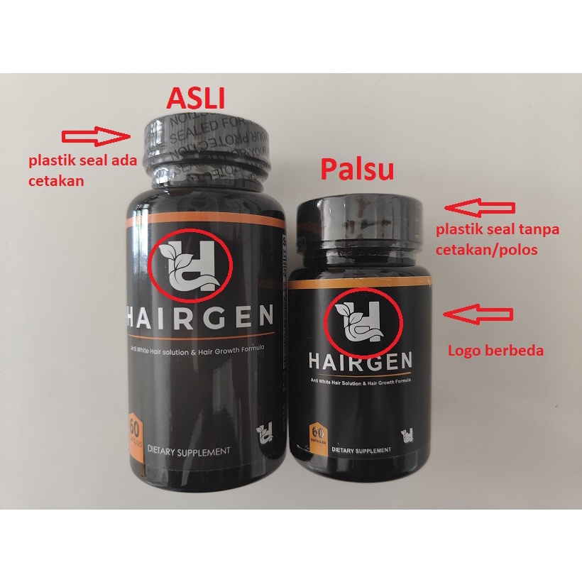 HairGen Supplement Vitamin Penghitam Rambut Alami Menghilangkan Penghilang Uban atasi rambut putih