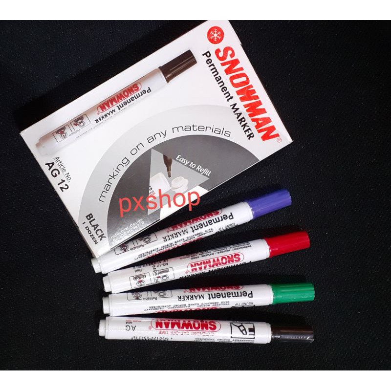 

Spidol Snowman Permanent Marker AG 12 / Spidol Marker Snowman Ekonomis AG12
