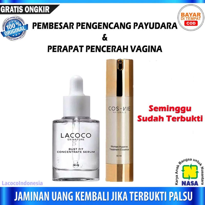 LACOCO BUST FIT + COS VIE - SERUM PAYUDARA + PERAPAT VAGINA PEMBESAR PAYUDARA PENGENCANG PAYUDARA