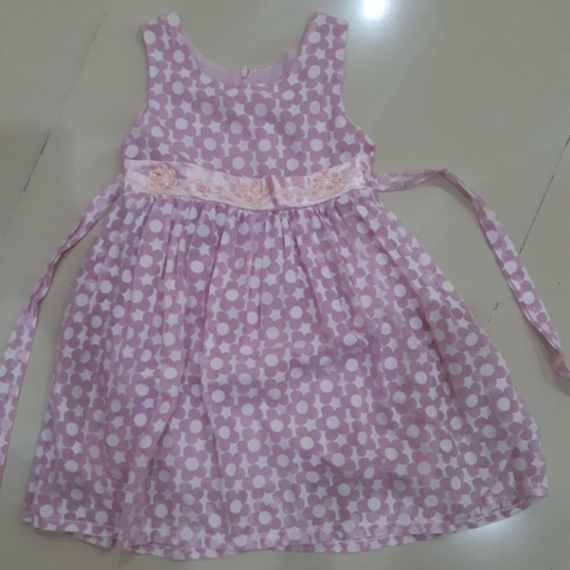 dress anak perempuan pink flower preloved