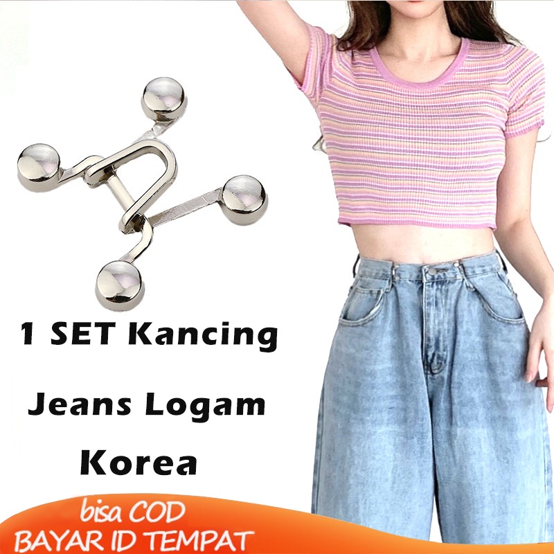 【Ready Stock】Kancing Jeans Logam Korea Simple Adjustable Kancing Kait Pengecil Celana Panjang Desain Bunga Daisy Putih Lingkar Pinggang Bisa Dilepas Kado Ulang Tahun Aksesoris Wanita Murah COD