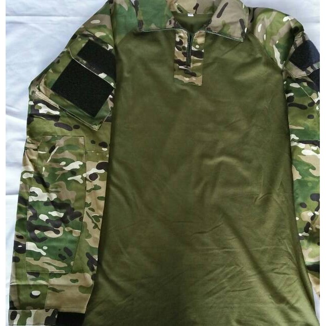 combat shirt/kaos bdu panjang loreng multicam cotton twill local