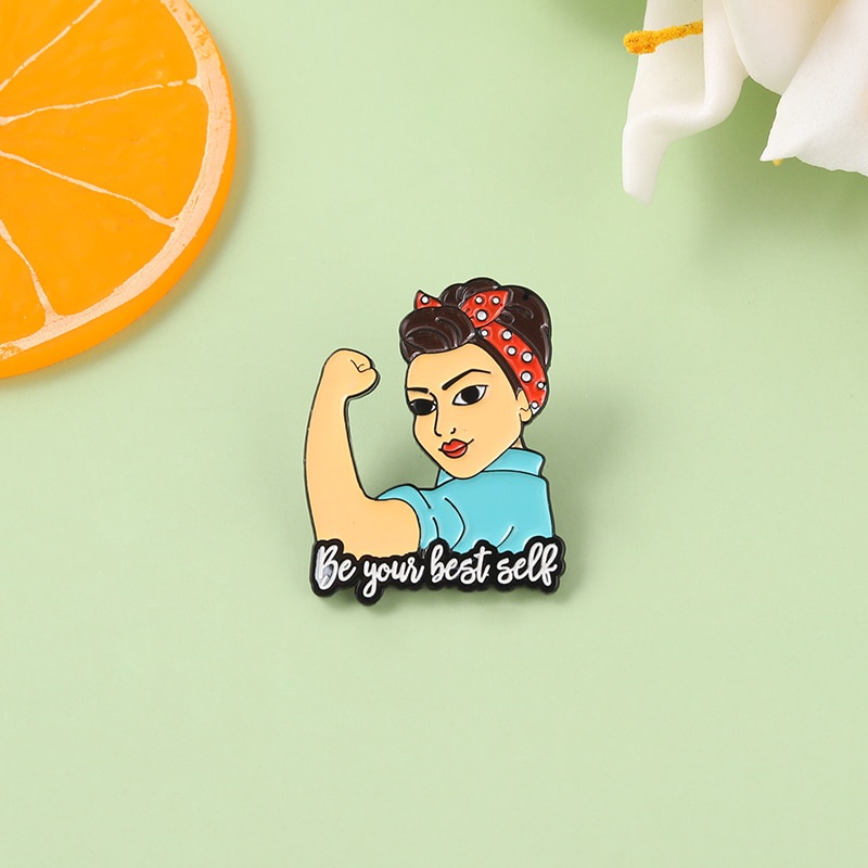 Be Your Best Self Enamel Pin Women Powers Brooch Clothes Lapel Badges Cap Bag Creative Feminism Jewelry Gift for Friends