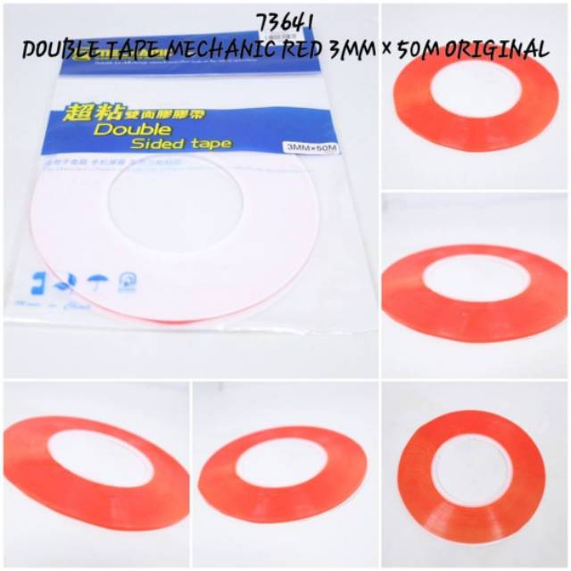 

Double Tape Merah Lebar 3mm Panjang 50M Mechanic Original