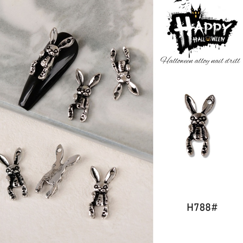 60 Pak Charms Skeleton 3D Tema Halloween Untuk Nail Art Charms