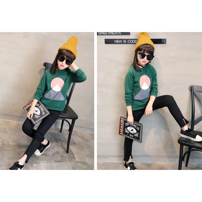 KALILA - GEOMETRIC Sweater Baju Anak Perempuan Umur 1 - 6 Tahun / Bahan Fleece