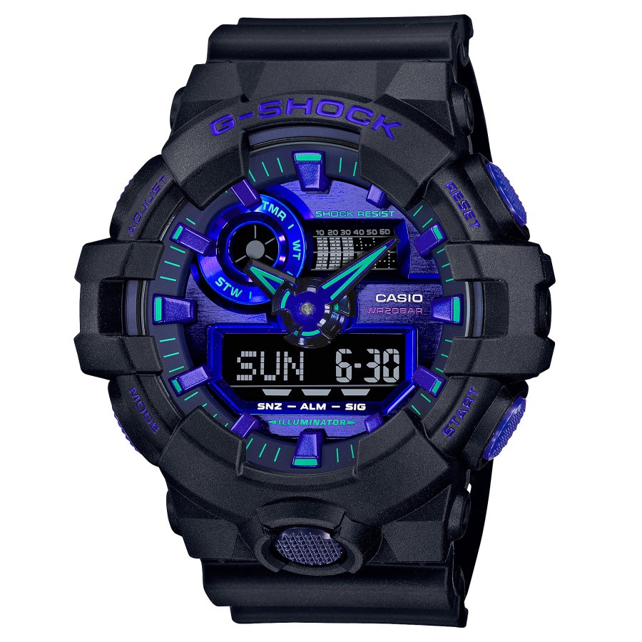 Casio G-SHOCK GA-700VB-1ADR-Jam Tangan Pria Analog Digital-Ga700-BIRU