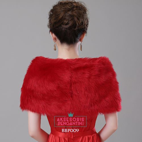 [PALING MURAH] BOLERO KARDIGAN BOLERO PENGANTIN BULU BLUDRU PREMIUM MERAH BBP009