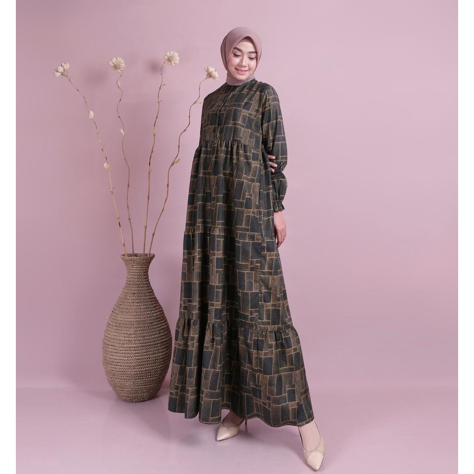 ABA AGENBAJU GAMIS DRESS AYU-AYU 3 COKLAT