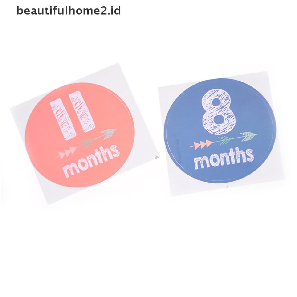 (Beautifulhome2) Buku Literatur Bahasa MandarinId 12pcs / Set Stiker Foto Bayi 1-12 Bulan Diy