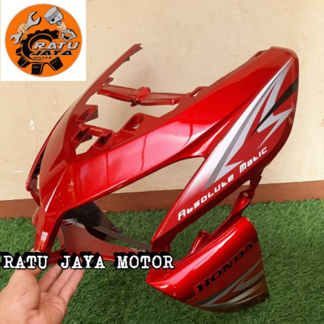 Tameng - Dasi Depan Honda Vario 110 Karbu / Lama Warna Merah + Strip