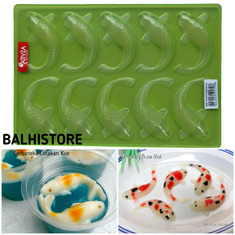 BLS019 Cetakan Kue Puding Ikan / Cetakan Agar Koi Plastik